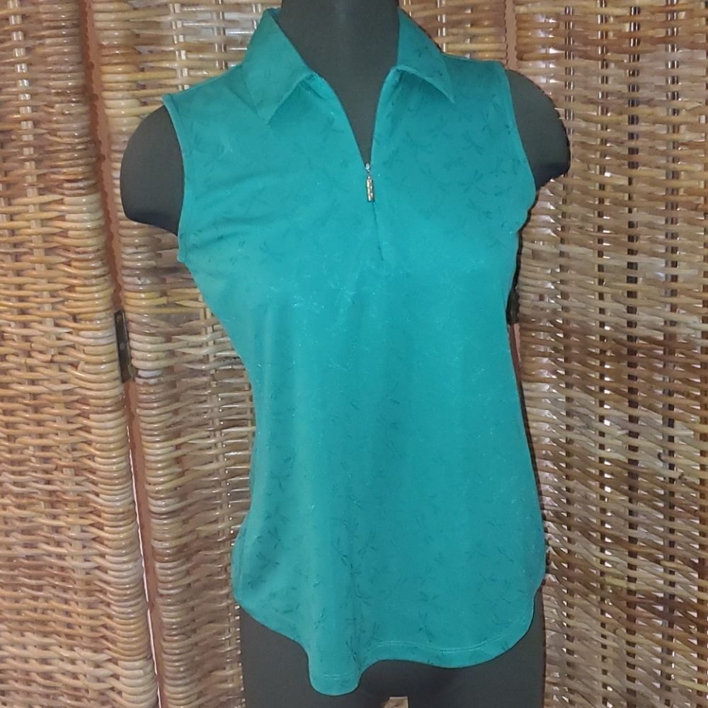 Greg Norman Plat Dry Dragonfly Golf Polo Tank S